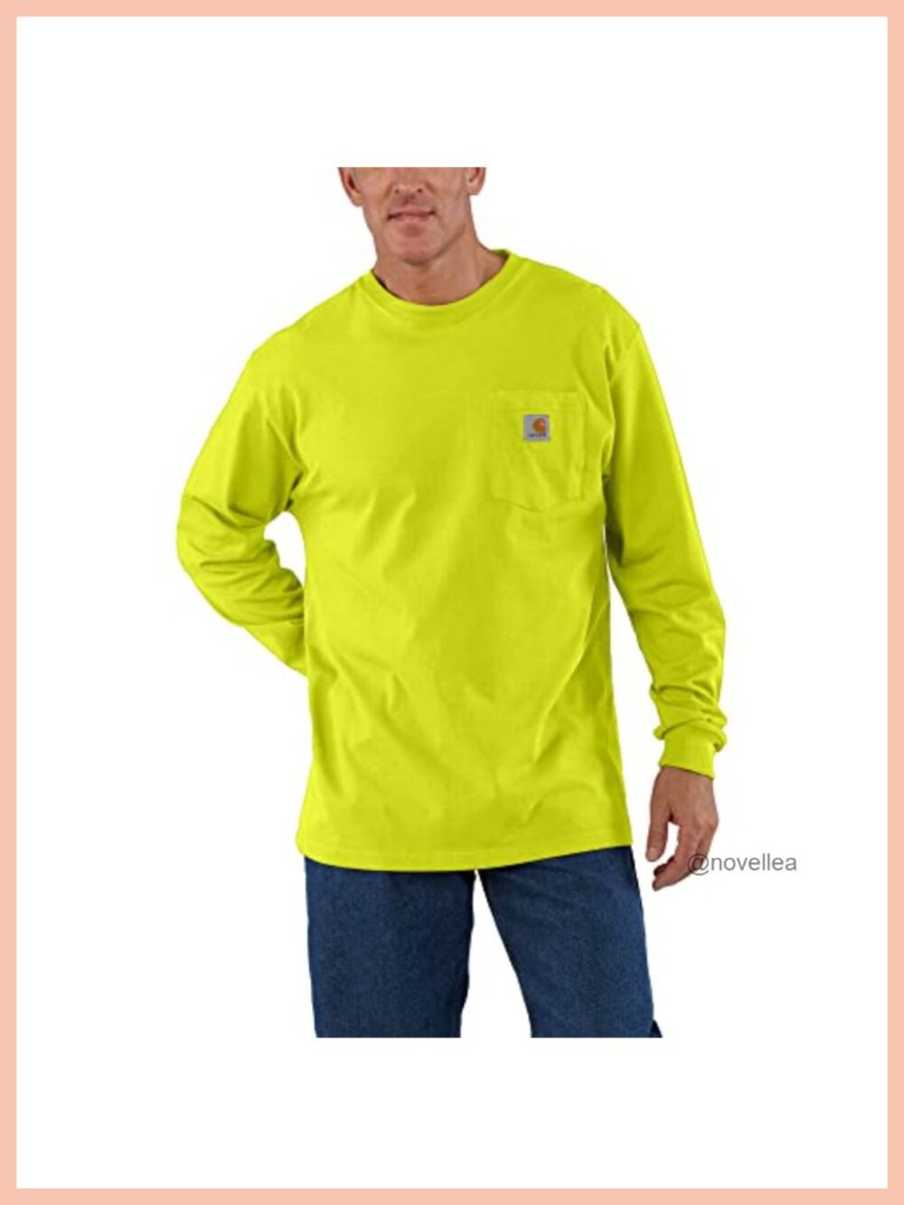 Carhartt Dearborn Loose Fit Long Sleeve Pocket Tee Work Shirt Cotton Crew Neck